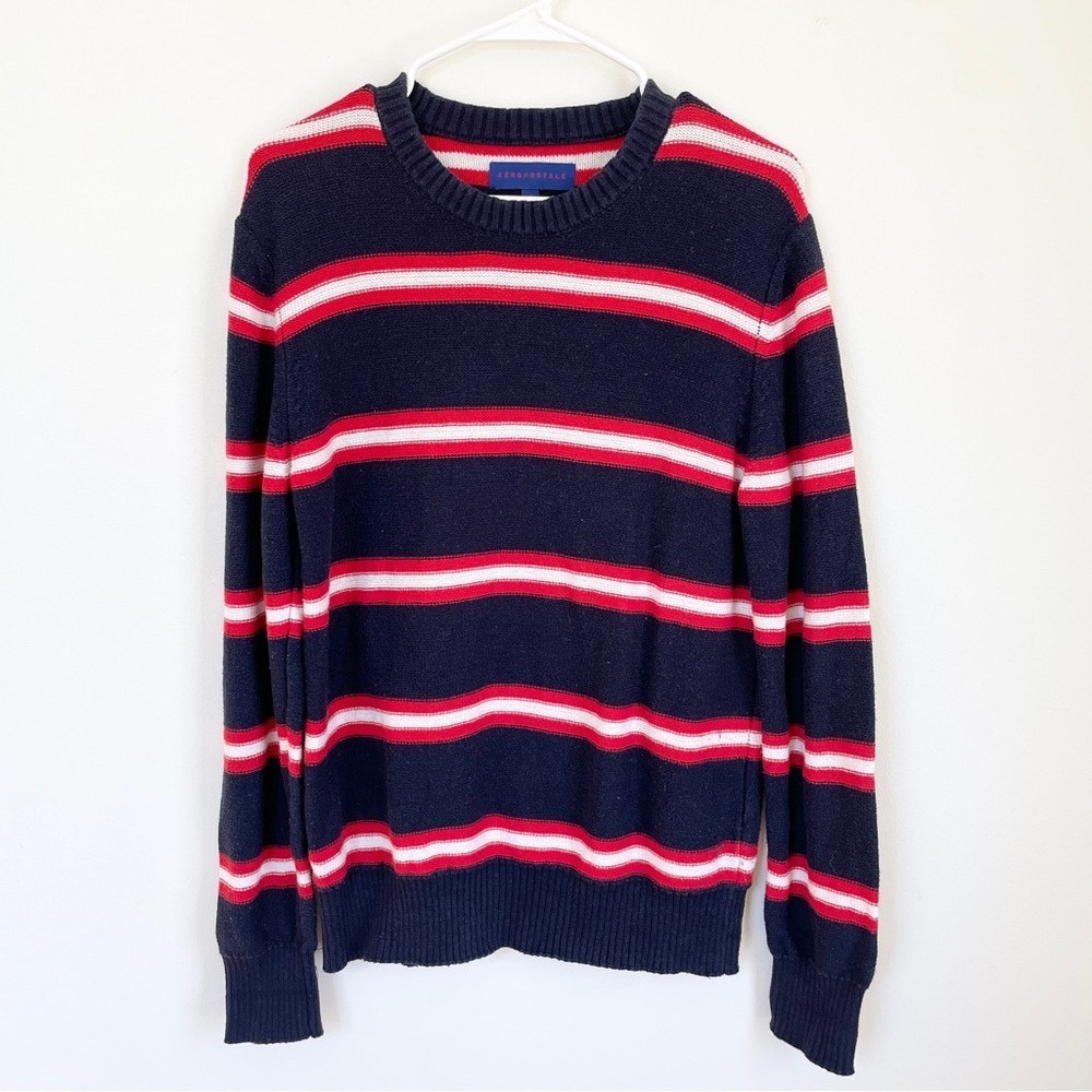 Y2K Aeropostale striped crew neck sweater